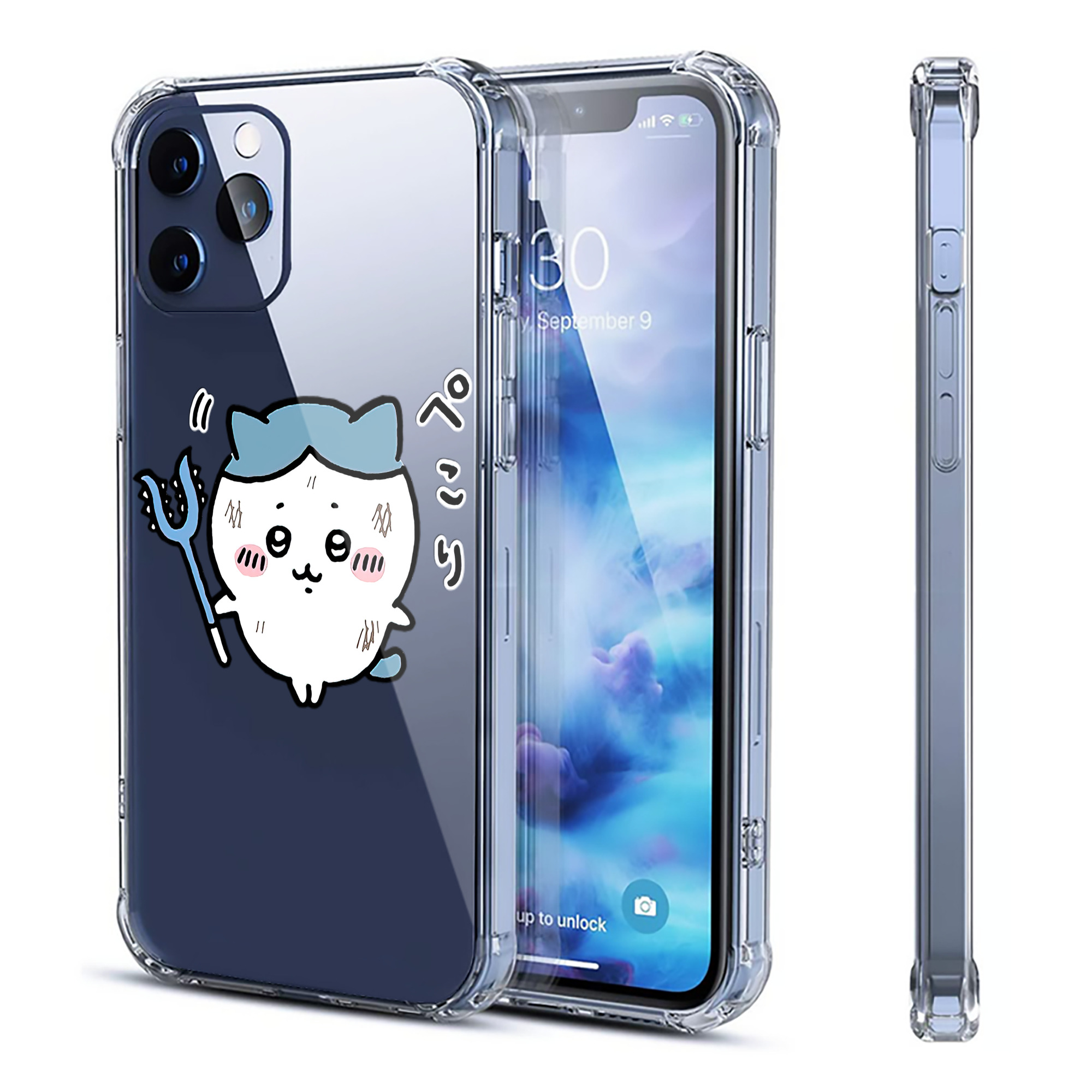 （画像用） ちいかわ ハチワレ Chii-kawa hachiware 【iPhone 12シリーズ対応】透明スマホケース（クリアソフトケース）